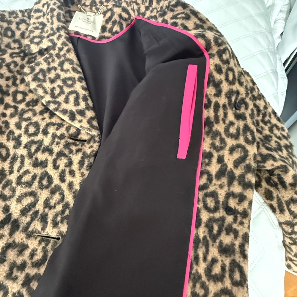 Women's Kate Spade leopard print coat - XL - Picture 4 of 7